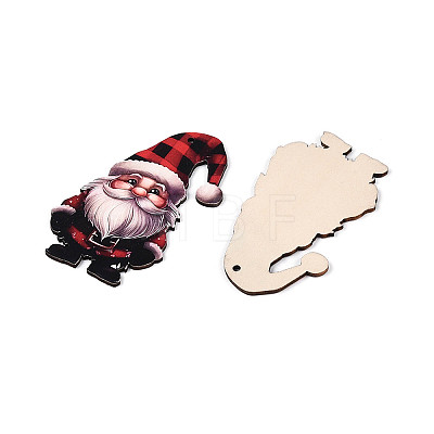 24Pcs Christmas UV Single Face Printed Wood Pendant Decorations WOOD-N020-19-1