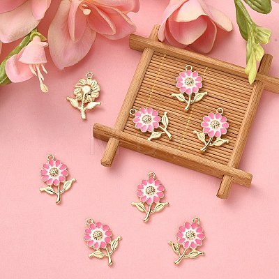 8Pcs Alloy Enamel Pendants ENAM-YW0002-31E-1