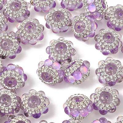 Sparkling Acrylic Rhinestone Round Beads OACR-NH0002-01B-07-1