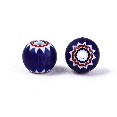 Handmade Millefiori Glass Round Beads LA-N002-08A-1