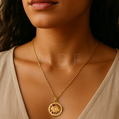 Brass Evil Eye Pendant Necklaces JK0214-1