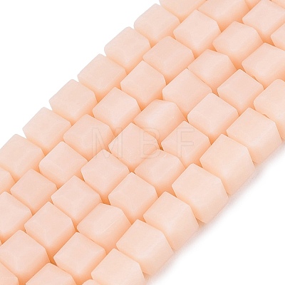 Opaque Frosted Glass Beads Strands GLAA-N072-01A-B02-1