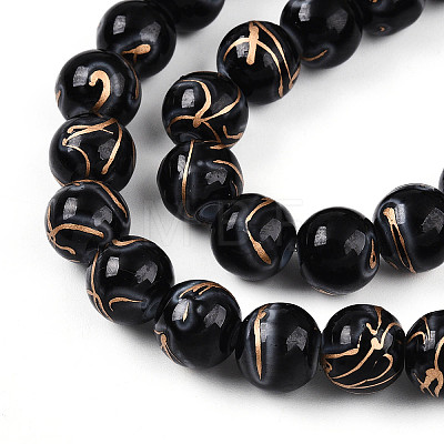 Baking Paint Glass Beads Strands DGLA-N010-10mm-10-1