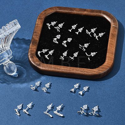 2 Pairs Alloy Stud Earrings for Women EJEW-FS0001-27D-1