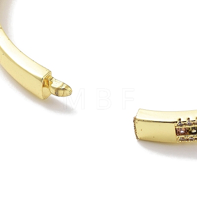 Brass Micro Pave Cubic Zirconia Hinged Bangles BJEW-Z061-01B-1