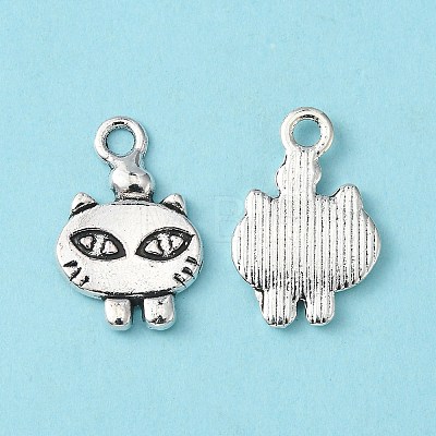 Tibetan Style Alloy Kitten Pendants X-EDD035Y-NF-1