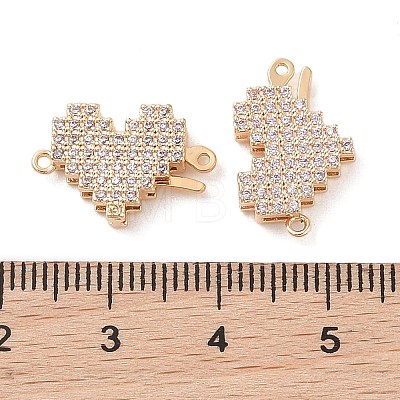 Brass Micro Pave Clear Cubic Zirconia Hook and S-Hook Clasps KK-S388-05G-1