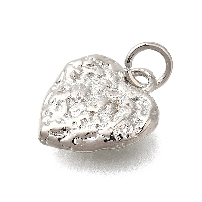 Texture Heart Rack Plating Brass Pendants Charms KK-I716-10P-1