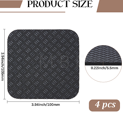 4Pcs Polyurethane & Silicone Anti-slip Treadmill Mat AJEW-GF0014-30-1