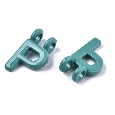 Spray Painted Alloy  2-Loop Link Pendants PALLOY-T075-48P-RS-1