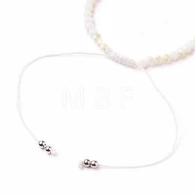 Adjustable Nylon Cord Braided Bead Bracelet BJEW-JB05732-03-1
