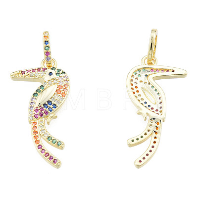 Brass Micro Pave Colorful Cubic Zirconia Pendants ZIRC-N039-259-1