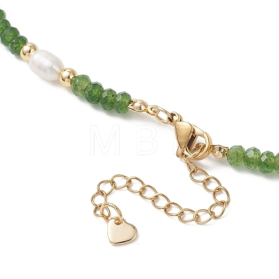 Dyed Natural Malaysia Jade & Natural Cultured Freshwater Pearl Bead Bracelets & Necklaces Sets SJEW-JS01373-02-1