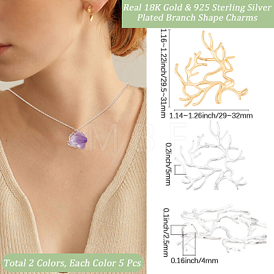 10Pcs 2 Styles Brass Pendants KK-BBC0025-96-1