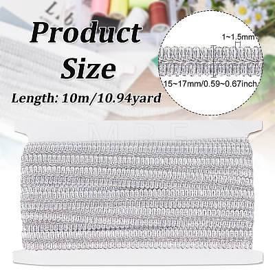10M Polyester Centipede Lace Ribbons OCOR-WH0070-73A-1