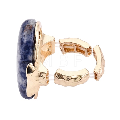 Synthetic Blue Aventurine Stretch Finger Rings RJEW-N055-01A-1