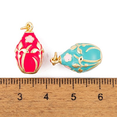 Brass Enamel Pendants KK-E112-07G-1