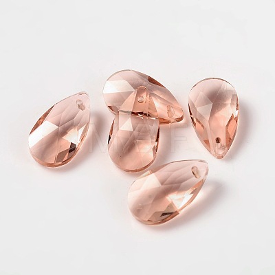 Faceted Teardrop Glass Pendants X-GLAA-O008-A10-1