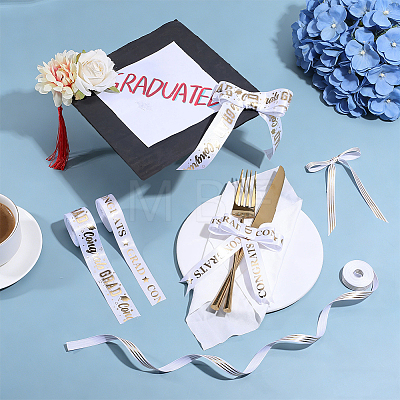 3Rolls 3 Styles Graduation Season Polyester Ribbon OCOR-PH0036-82A-1