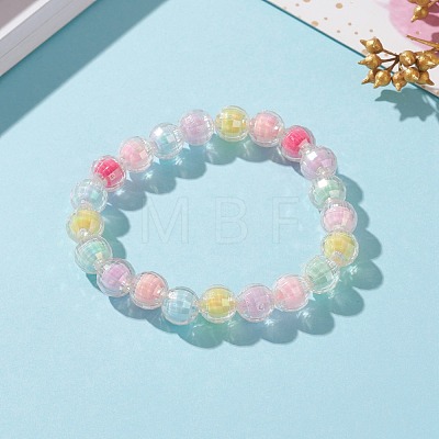 Transparent Acrylic Beads Stretch Bracelets for Kids BJEW-JB05863-1
