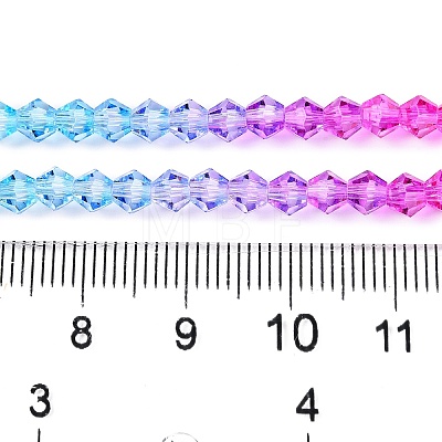Gradient Color Baking Paint Glass Bead Strands LS-DGLA-A039-T4mm-A08-1