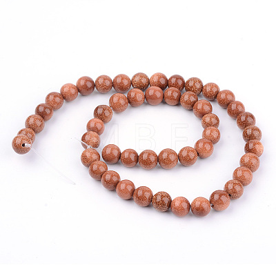 Synthetic Goldstone Beads Strands G-Q462-8mm-27-1