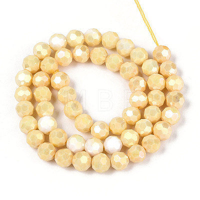 Anti-Tarnish Electroplate Glass Beads Strands EGLA-T021-8mm-15-13-1