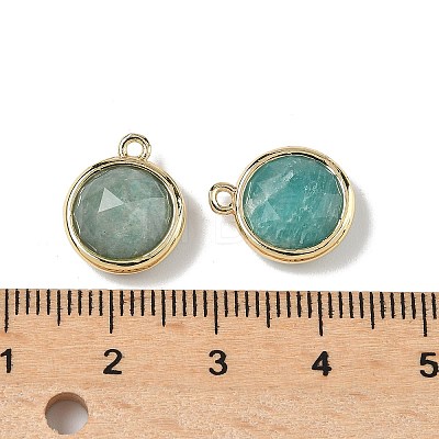 Natural Amazonite Faceted Flat Round Charms G-U028-03G-04-1
