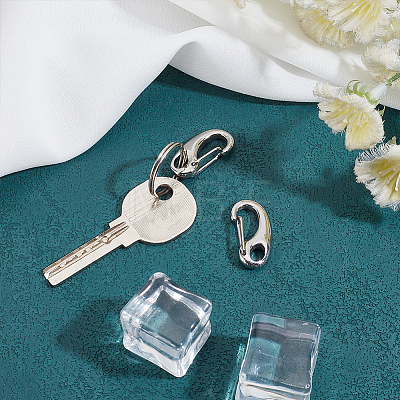 304 Stainless Steel Key Ring Connection Clasps Belt Clip for Keys 26x12.5x6mm STAS-PH0002-24P-1