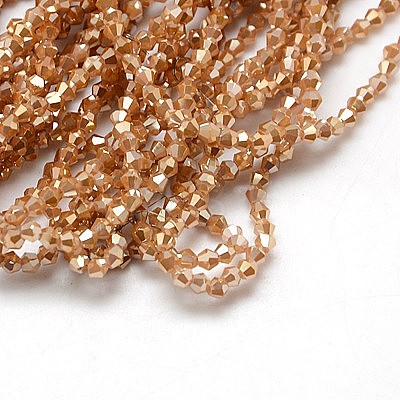 Electroplate Glass Beads Strands X-EGLA-J026-3mm-F03-1