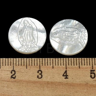 Carved Natural White Shell Cabochons SSHEL-N038-06B-04-1