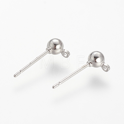 Brass Stud Earring Findings KK-T014-66P-1