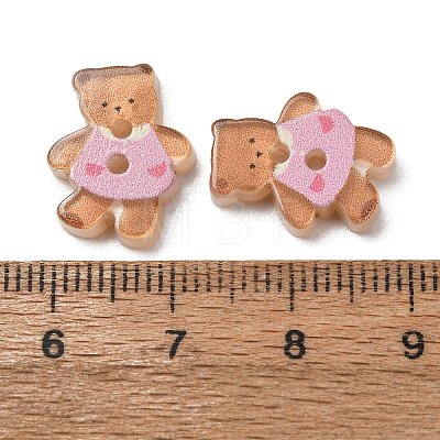 2-Hole Printed Opaque Resin Buttons RE-CBAD26B-24-1