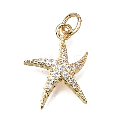 Brass Micro Pave Clear Cubic Zirconia Pendants KK-D110-06G-1