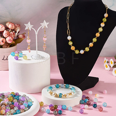  240Pcs 12 Colors Crackle Glass Beads CCG-TA0002-03-1
