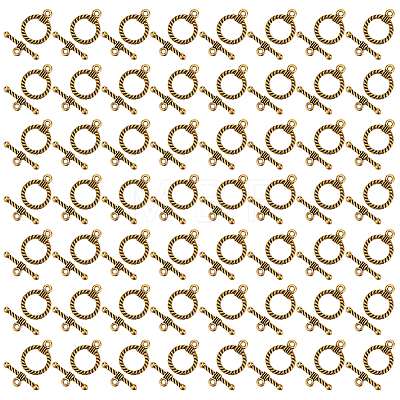 150Pcs Tibetan Style Alloy Toggle Clasps FIND-GO0002-99AG-1