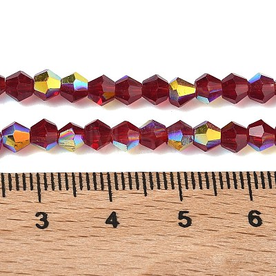 Electroplate Transparent Glass Beads Strands EGLA-K015-18D-1