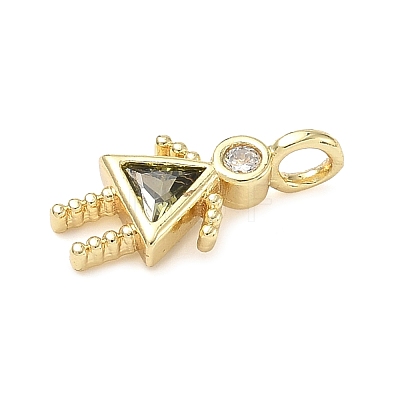 Brass Micro Pave Cubic Zirconia Pendants ZIRC-I356-17G-B12-1