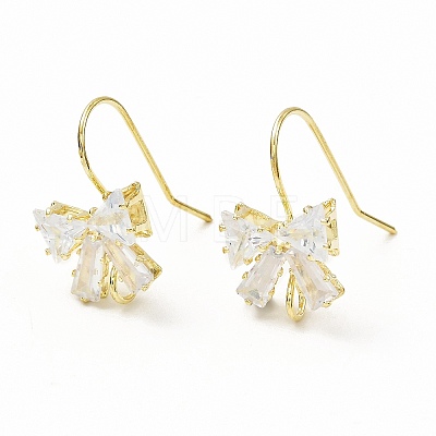 Brass Micro Pave Clear Cubic Zirconia Earring Hooks LS-ZIRC-K087-23G-1