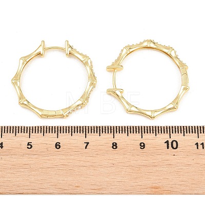 Brass Micro Pave Cubic Zirconia Hoop Earrings EJEW-P346-07G-01-1