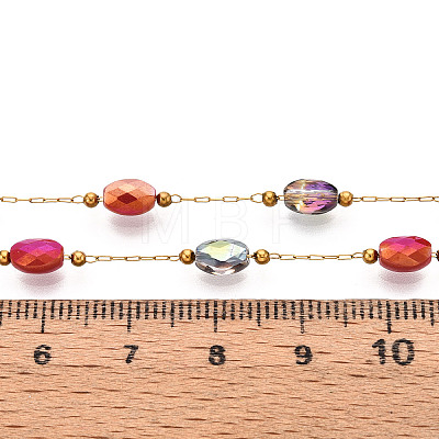 Handmade Glass Oval Link Chains CHS-T006-35G-1