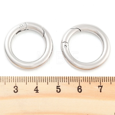 Non-Tarnish 304 Stainless Steel Spring Gate Rings X-STAS-Q032-1B-1