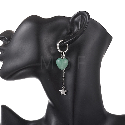 Valentine's Day Heart 304 Stainless Steel Hoop Earrings EJEW-TA00799-01-1