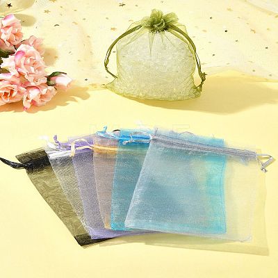 50Pcs Organza Bags Jewellery Storage Pouches Wedding Favour Party Mesh Drawstring Gift OP-FS0001-05D-1