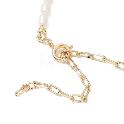 Natural Cultured Freshwater Pearl Rice Beaded Necklaces NJEW-JN05688-1