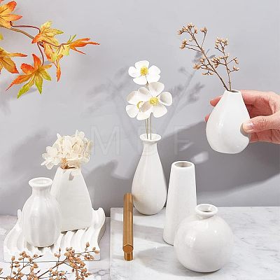  6Pcs 6 Style Mini Ceramic Floral Vases for Home Decor BOTT-NB0001-05-1