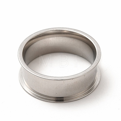 Non-Tarnish 201 Stainless Steel Grooved Finger Ring Settings STAS-P323-04P-1