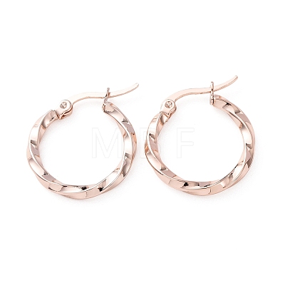 304 Stainless Steel Hoop Earrings STAS-TAC0001-11B-RG-1