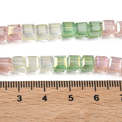 Electroplate Transparent Glass Beads Strands EGLA-K015-14B-1