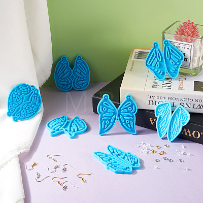 Mega Pet 7Pcs 7 Style Butterfly DIY Pendant Silicone Molds DIY-MP0001-15-1